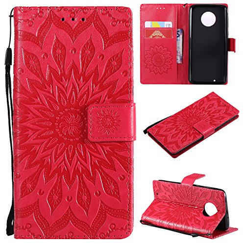 NOMO Moto G6 Wallet Case  Moto G (6th Generation) Case Moto G6 Flip Case PU Leather Emboss Mandala SUN Flower Folio Magnetic Kickstand Cover with Card Slots for Moto G6 5.7 Inch Rose - B07FNMLMGT